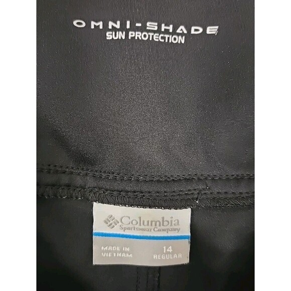 Columbia Omni Shade Sun Protection Hiking Pants Cinched Hem Black Women’s Sz 14 - Picture 5 of 10
